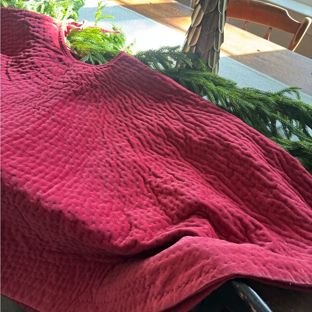 Pottery Barn Red Holiday Texture Tree Skirt
